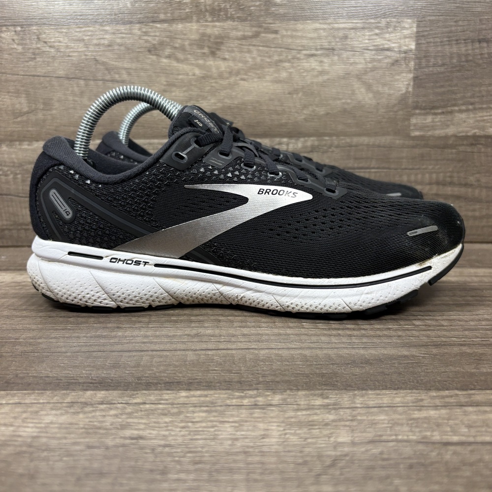 Brooks Ghost 14 Black Silver Mens US Size 8 Wide 1103692E057 Running Shoes